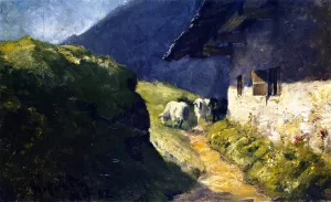 Steffelalm II with Sheep by Franz Marc - Oil Painting Reproduction