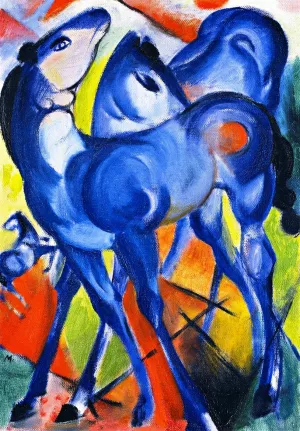 The Blue Foals Oil painting by Franz Marc