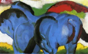 The Little Blue Horses II painting by Franz Marc