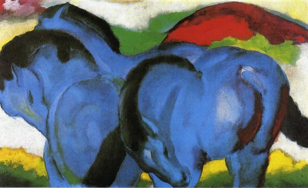 Main Product Photo of The Little Blue Horses II Painting by Franz Marc