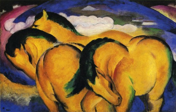 Main Product Photo of The Little Yellow Horses Painting by Franz Marc