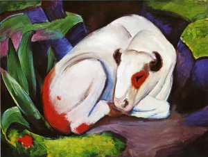 The Steer also known as The Bull by Franz Marc - Oil Painting Reproduction