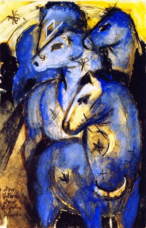 The Tower of Blue Horses 2 by Franz Marc Oil Painting