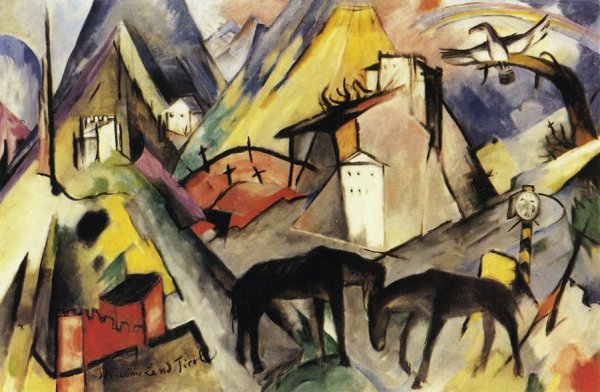 Main Product Photo of The Unfortunte Land of Tyrol Painting by Franz Marc