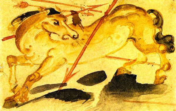 Main Product Photo of The War Horse of Prince Jussuff Painting by Franz Marc
