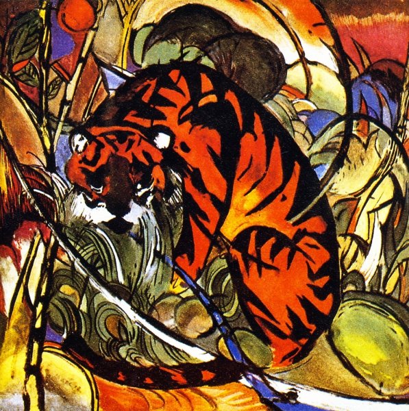 Main Product Photo of Tiger in Jungle Painting by Franz Marc