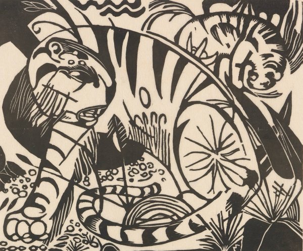 Main Product Photo of Tiger  Painting by Franz Marc