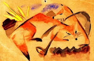 Two Foxes by Franz Marc - Oil Painting Reproduction