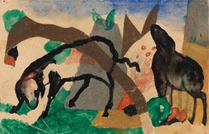 Two Sheep by Franz Marc Oil Painting