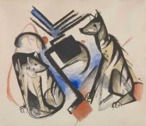 Two Wolves by Franz Marc Oil Painting