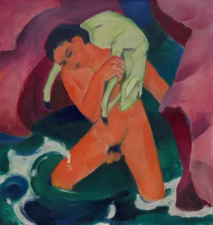 Young Boy with a Lamb; The Good Shepherd by Franz Marc Oil Painting