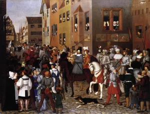 The Entry of Emperor Rudolf of Habsburg into Basel by Franz Pforr - Oil Painting Reproduction