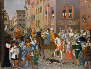 The Entry Of King Rudolf Of Habsburg Into Basel In 1273 by Franz Pforr Oil Painting
