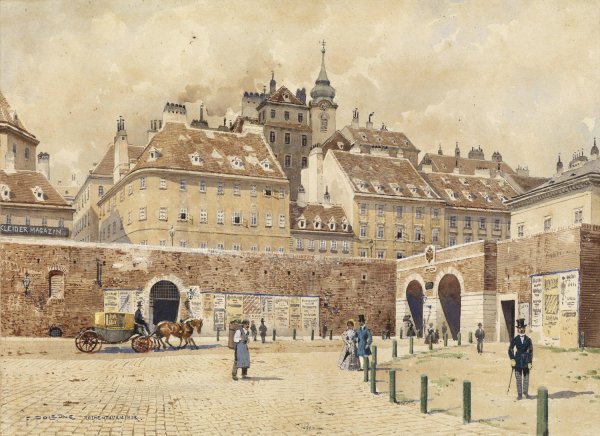 Blick auf Wien vom Rotenthurmtor by Franz Poledne - Hand-Painted Oil Painting Reproduction