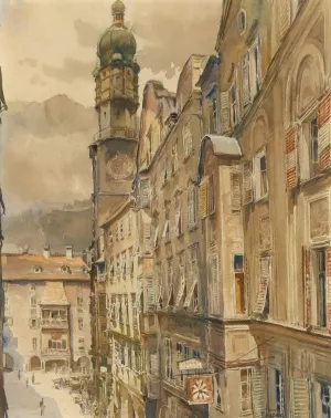 Das Goldene Dachl in Innsbruck by Franz Poledne Oil Painting