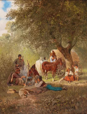 Midday Rest by Franz Quaglio Oil Painting