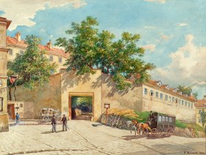 Das Polizei-Gefangenenhaus in der Theobaldgasse in Wien by Franz Reinhold Oil Painting