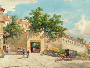 Das Polizei-Gefangenenhaus in der Theobaldgasse in Wien Oil painting by Franz Reinhold