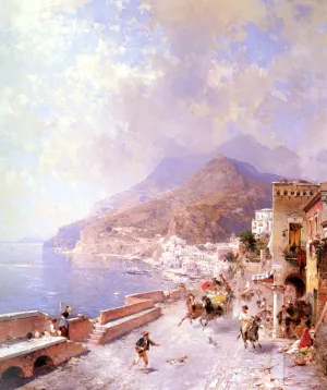 Amalfi Oil painting by Franz Richard Unterberger