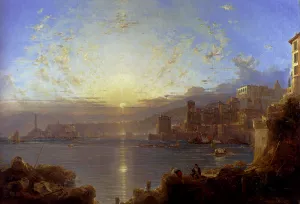 Genoa by Franz Richard Unterberger - Oil Painting Reproduction