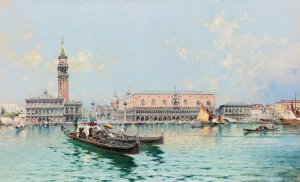 Grand Canal, Venice by Franz Richard Unterberger Oil Painting
