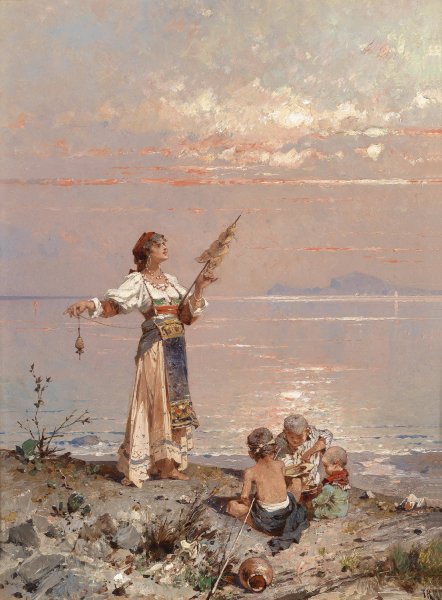 Main Product Photo of In der Bucht von Neapel Painting by Franz Richard Unterberger