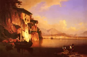 Motio Du Lac Du Garda by Franz Richard Unterberger - Oil Painting Reproduction