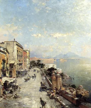 Posilipo, Naples by Franz Richard Unterberger Oil Painting