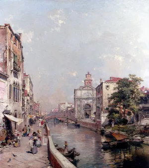 Rio St. Geronimo, Venezia by Franz Richard Unterberger Oil Painting