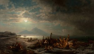Riviera di Santa Lucia by Franz Richard Unterberger Oil Painting