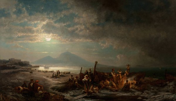Main Product Photo of Riviera di Santa Lucia  Painting by Franz Richard Unterberger
