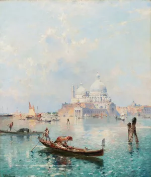 Santa Maria Della Salute On The Grand Canal Oil painting by Franz Richard Unterberger