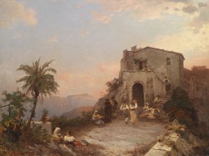 Sommerfest in Italien by Franz Richard Unterberger Oil Painting