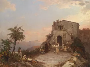Sommerfest in Italien by Franz Richard Unterberger Oil Painting
