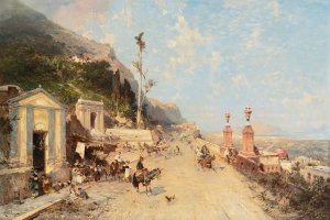 Strada Monreale, Palermo by Franz Richard Unterberger Oil Painting