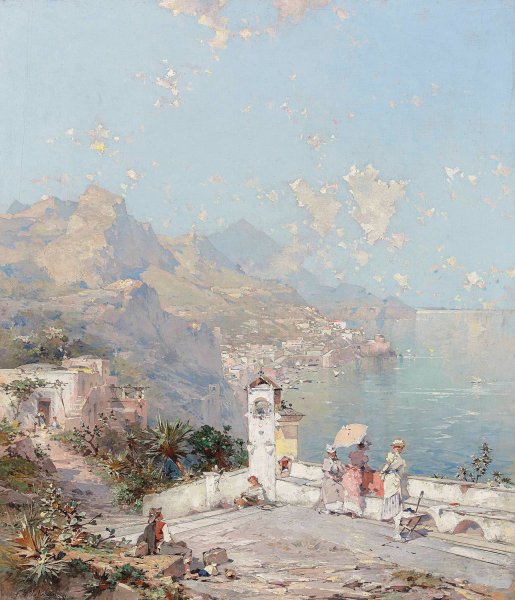 Main Product Photo of The Amalfi Coast Painting by Franz Richard Unterberger