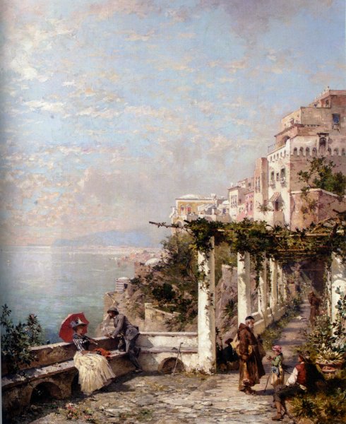 Main Product Photo of The Amalfi Coast Painting by Franz Richard Unterberger