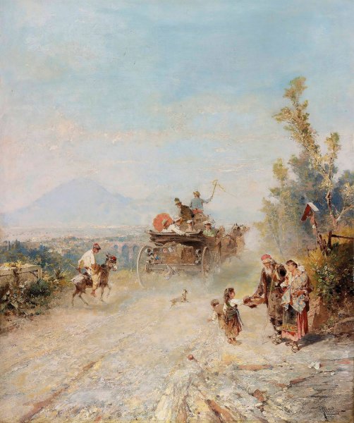 Main Product Photo of The Road to Pompeii Painting by Franz Richard Unterberger