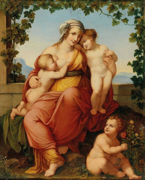 Caritas Romana  by Franz Riepenhausen - Hand-Painted Oil Painting Reproduction