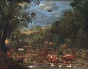 Paradise Before The Fall Of Man Oil painting by Franz Rosel Von Rosenhof