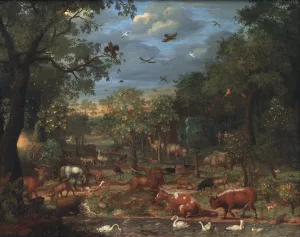 Paradise Before The Fall Of Man by Franz Rosel Von Rosenhof Oil Painting