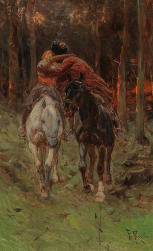 The Kiss by Franz Roubaud Oil Painting