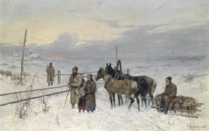 Warten auf den Zug by Franz Roubaud Oil Painting