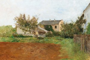 At the Village Edge by Franz Rumpler Oil Painting
