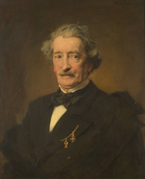 Der Jurist und Schriftsteller Franz Theobald Freiherr von Rizy by Franz Rumpler Oil Painting