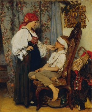 Der kleine Patient by Franz Rumpler Oil Painting