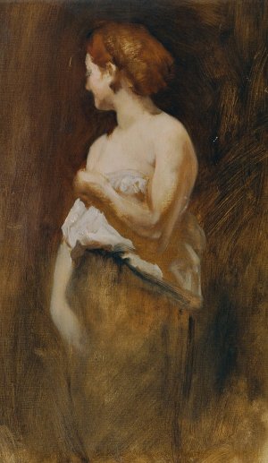 Weiblicher Akt by Franz Rumpler Oil Painting