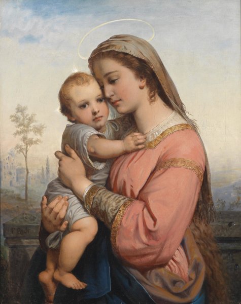 Madonna And Child by Franz Russ The Elder - Hand-Painted Oil Painting Reproduction