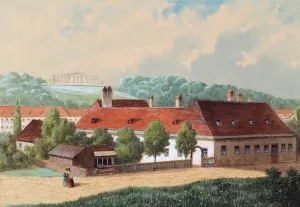 Das Cafe-Restaurant 'Die schwarze Weste'in Wien-Rudolfsheim by Franz Sager Oil Painting