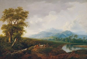 Landschaft mit Schneeberg by Franz Scheyerer Oil Painting